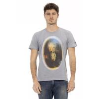 Short Sleeve T-shirt with Round Neck and Front Print L Men