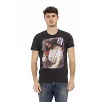 Short Sleeve T-shirt with Round Neck and Front Print XL Men