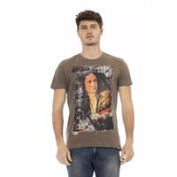 Printed Short Sleeve T-shirt with Round Neck 3XL Men