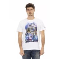 Front Print Short Sleeve T-shirt with Round Neck M Men