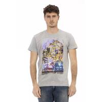 Short Sleeve T-shirt with Round Neck and Front Print M Men