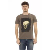 Short Sleeve Round Neck T-shirt with Front Print L Men