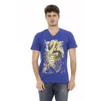 Short Sleeve V-Neck T-shirt with Front Print L Men