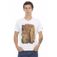 Front Print Short Sleeve V-Neck T-Shirt 2XL Men