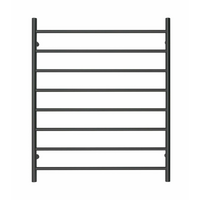 Premium Matte Black Towel Rack - 8 Bars, Round Design, AU Standard, 1000x850mm Wide