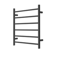 Premium Matte Black Towel Rack - 6 Bars, Round Design, AU Standard, 650x620mm Wide