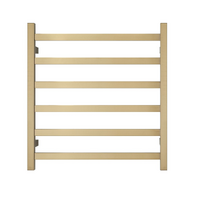 Premium Brushed Gold Towel Rack - 6 Bars, Square Design, AU Standard, 650x620mm Wide