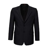 Mens Single Breasted 2 Button Suit Jacket Work Business - Pin Striped - Black - 137