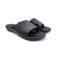 Archline Rebound Orthotic Slides Flip Flop Thongs Slip On Arch Support - Black - Euro 40