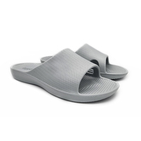 Archline Rebound Orthotic Slides Flip Flop Thongs Slip On Arch Support - Stone Grey - Euro 36