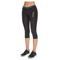 DIADORA Ladies Compression Sports 3/4 Tights Gym Yoga Thermals - Black - 16