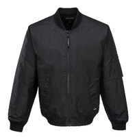 HUSKI Mens Quilted Combat Bomber Waterproof Jacket Windproof Workwear Coat - Black - 3XL