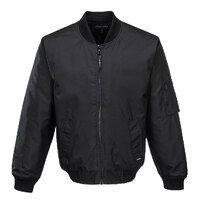 HUSKI Mens Quilted Combat Bomber Waterproof Jacket Windproof Workwear Coat - Black - XXL