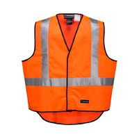 HUSKI Hi Vis Patrol Vest 3M Reflective Tape Safety Workwear High Visibility - Orange - XL