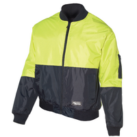 HUSKI 3M Flyer Fully Waterproof Bomber Jacket Hi Vis Work Quilted Lining - Yellow - L (102)