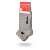 Kappa Mens Ankle Socks - Grey - 1 Pack of 3 - EU 39-41