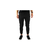 Mens Skinny Track Pants Joggers Trousers Gym Casual Sweat Cuffed Slim Trackies Fleece - Black - 3XL