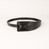 Peroz Ivy Women's Black Leather Knot Belt