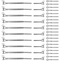 Stainless Steel Wire Rope DIY Balustrade Kit Jaw/Swage Fork Turnbuckle - 10 pack