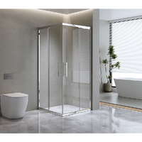 Adjustable 1200x900mm Double Sliding Door Glass Shower Screen in Chrome