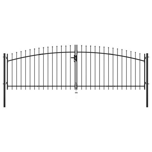 Double Door Fence Gate with Spear Top 400x150 cm