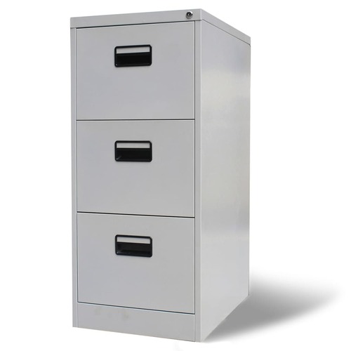 File Cabinet with 3 Drawers Grey 102,5 cm Steel