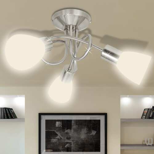 Ceiling Lamp with Glass Shades for 3 E14 Bulbs