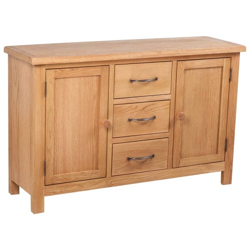 Sideboard with 3 Drawers 110x33,5x70 cm Solid Oak Wood