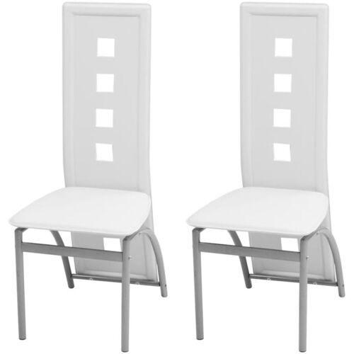 Dining Chairs 2 pcs White Faux Leather