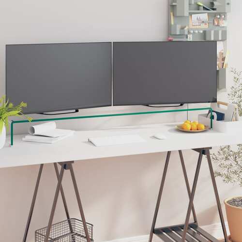 TV Stand/Monitor Riser Glass Clear 120x30x13 cm