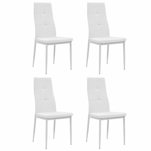 Dining Chairs 4 pcs White Faux Leather