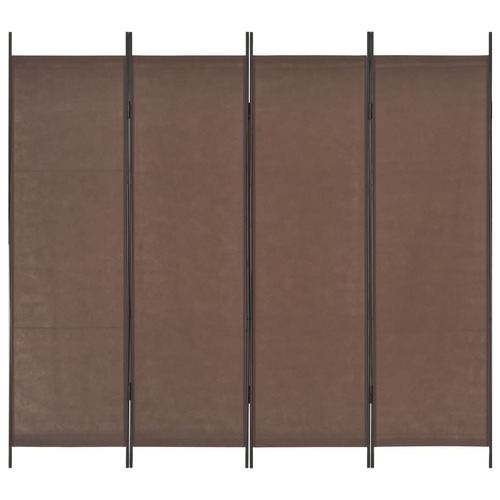 4-Panel Room Divider Brown 200x180 cm