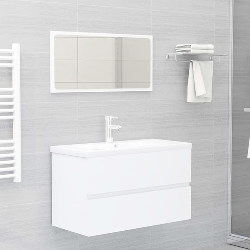 Bathroom Furniture Set White Chipboard