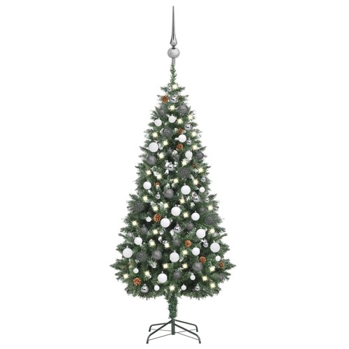 Artificial Christmas Tree with LEDs&Ball Set Pine Cones 180 cm