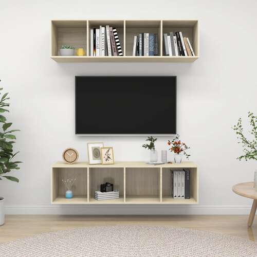 Wall-mounted TV Cabinets 2 pcs Sonoma Oak Chipboard