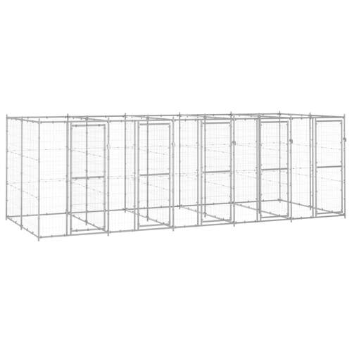 Outdoor Dog Kennel Galvanised Steel 12.1 m²