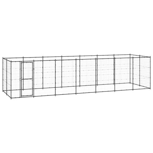 Outdoor Dog Kennel Steel 16.94 m²