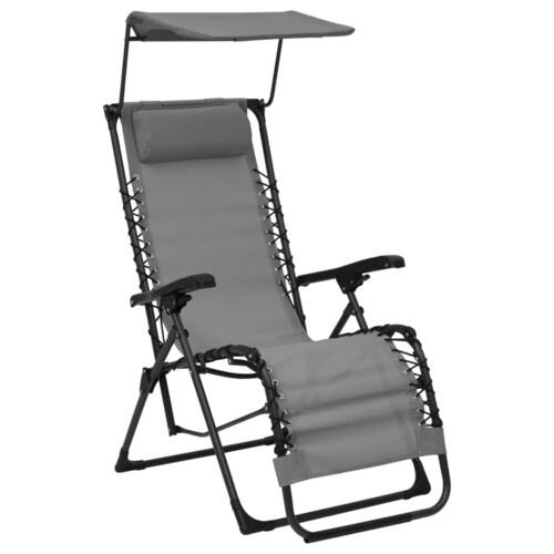 Folding Deck Chair Textilene Grey