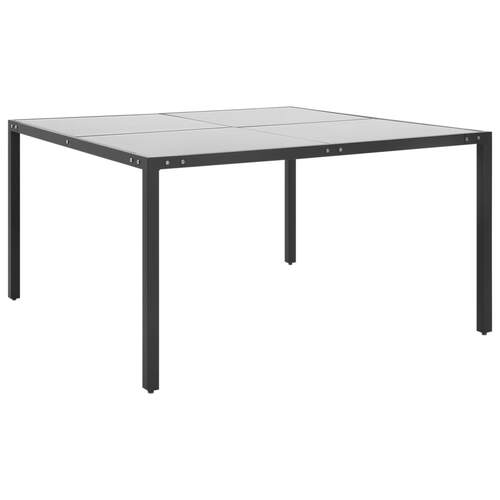 Garden Table Anthracite 130x130x72 cm Steel and Glass