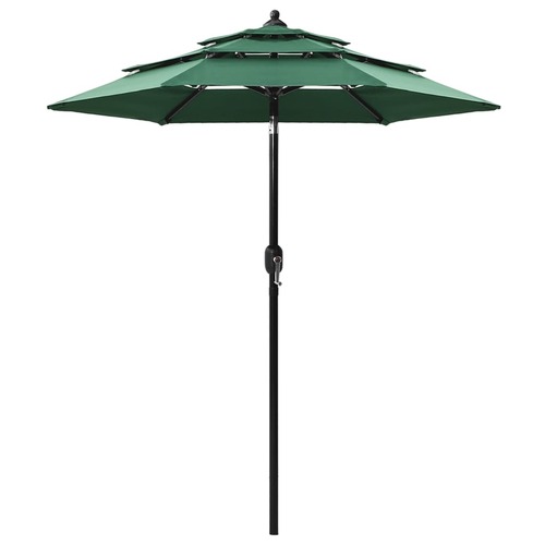 3-Tier Parasol with Aluminium Pole Green 2 m