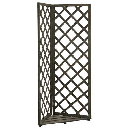 Corner Trellis Grey 50x50x145 cm Solid Firwood