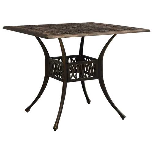 Garden Table Bronze 90x90x73 cm Cast Aluminium