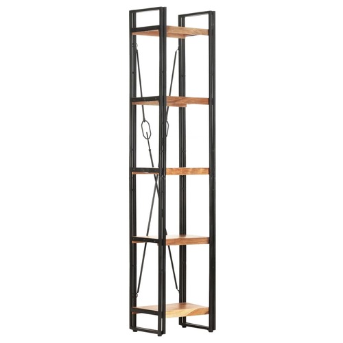 5-Tier Bookcase 40x30x180 cm Solid Acacia Wood