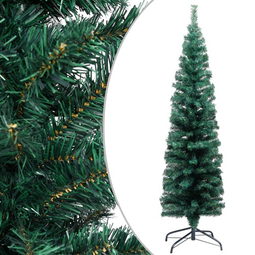 Slim Artificial Christmas Tree with Stand Green 150 cm PVC