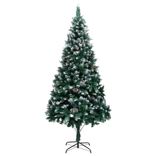 Artificial Christmas Tree with Pine Cones and White Snow 240 cm