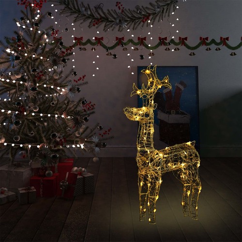 Reindeer Christmas Decoration 90 LEDs 60x16x100 cm Acrylic