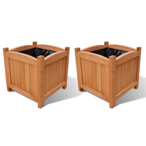 Wooden Raised Bed 30x30x30 cm Set of 2