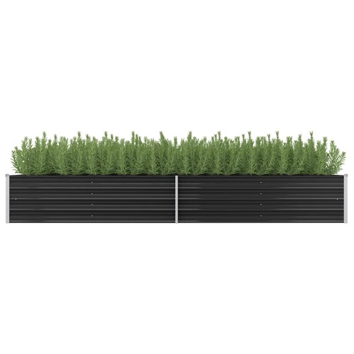 idaXL Garden Raised Bed Anthracite 320x80x45 cm Galvanised Steel