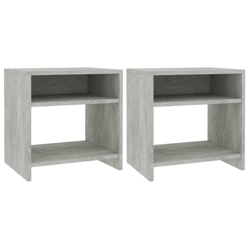 Bedside Cabinets 2 pcs Concrete Grey 40x30x40 cm Chipboard