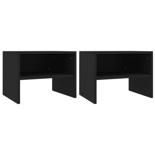 Bedside Cabinets 2 pcs Black 40x30x30 cm Chipboard